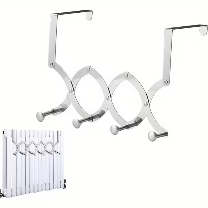 Multi-Purpose 6-Hook Door Hanger | Heavy-Duty Adjustable Storage Rack | Pack of 2