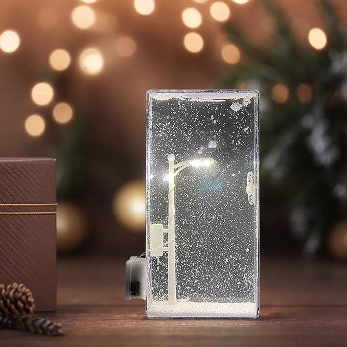 Snowy Street Lamp Night Light – DIY Quicksand Snow Effect | Cozy LED Winter Decor | BUY 1 GET 1