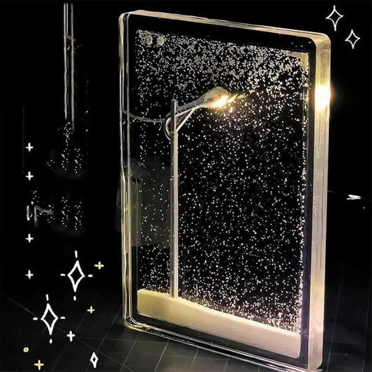 Snowy Street Lamp Night Light – DIY Quicksand Snow Effect | Cozy LED Winter Decor | BUY 1 GET 1