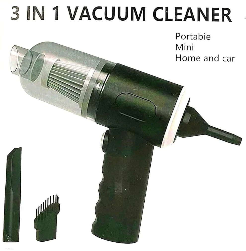 3-in-1 Portable Handheld Vacuum Cleaner & Air Blower – Cordless Mini Cleaner for Car, Home & Keyboard